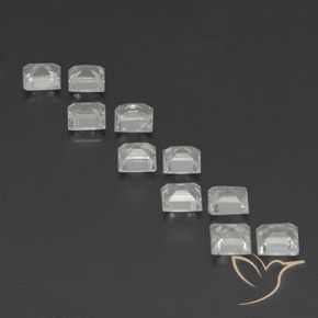 Gemas de Topacio Blanco cálido natural de 3.90 ct, Cuadrado, VS