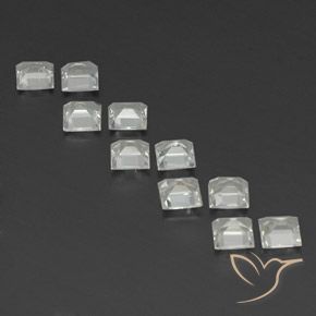 Gemas de Topacio Blanco cálido natural de 3.96 ct, Cuadrado, VS