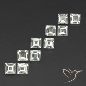 Gemas de Topacio Blanco cálido natural de 3.86 ct, Cuadrado, VVS-VS