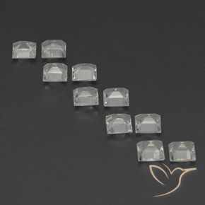Gemas de Topacio Blanco cálido natural de 3.86 ct, Cuadrado, VVS-VS