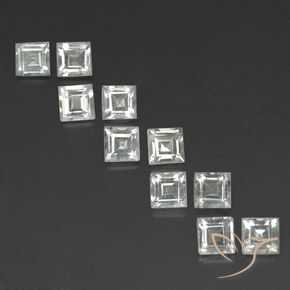 Gemas de Topacio Blanco cálido natural de 4.04 ct, Cuadrado, VS