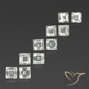Gemas de Topacio Blanco cálido natural de 4.61 ct, Cuadrado, VVS-VS