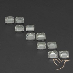 Gemas de Topacio Blanco cálido natural de 3.84 ct, Cuadrado, VVS-VS