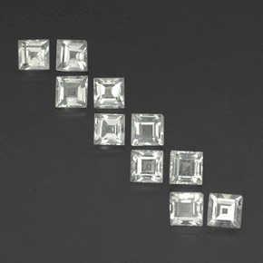 Gemas de topacio blanco natural de  ct, cuadrado, VVS-VS