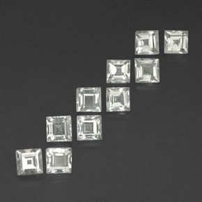 Gemas de topacio blanco natural de  ct, cuadrado, VVS-VS