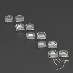 Gemas de Topacio Blanco claro natural de 4.12 ct, Cuadrado, VS