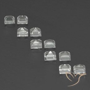 Gemas de Topacio Blanco claro natural de 5.06 ct, Cuadrado, VS