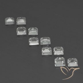 Gemas de Topacio Blanco claro natural de 4.29 ct, Cuadrado, VS