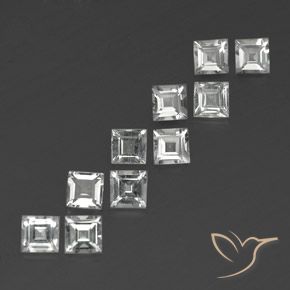 Gemas de Topacio Blanco cálido natural de 3.97 ct, Cuadrado, VS