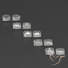 Gemas de Topacio Blanco cálido natural de 3.97 ct, Cuadrado, VS