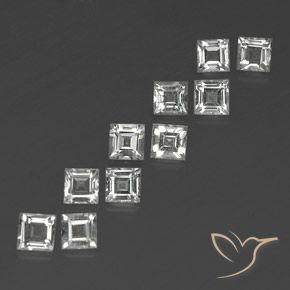 Gemas de Topacio Blanco cálido natural de 4.17 ct, Cuadrado, VS
