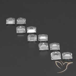 Gemas de Topacio Blanco claro natural de 3.82 ct, Cuadrado, VS