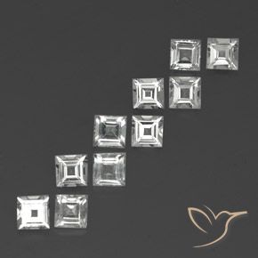 Gemas de Topacio Blanco cálido natural de 4.09 ct, Cuadrado, VS