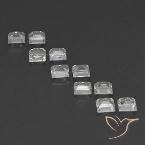 Gemas de Topacio Blanco claro natural de 4.16 ct, Cuadrado, VS