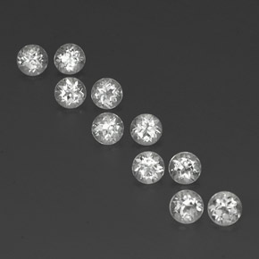 Gemas de topacio blanco natural de  ct, corte redondo, VS