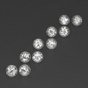 Gemas de topacio blanco natural de  ct, corte redondo, VS