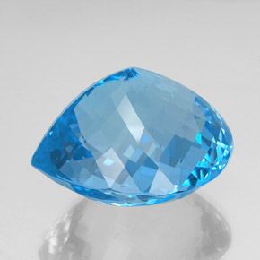 Topacio azul natural de 156,20 ct, en forma de pera, VVS-VS