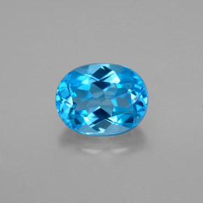 Topacio azul natural de 2,71 ct, corte óvalo, VVS-VS