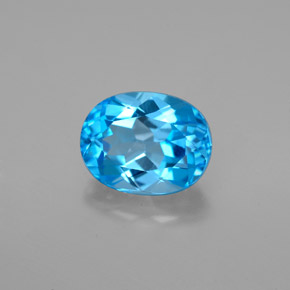 Topacio azul natural de 2,71 ct, corte óvalo, VVS-VS
