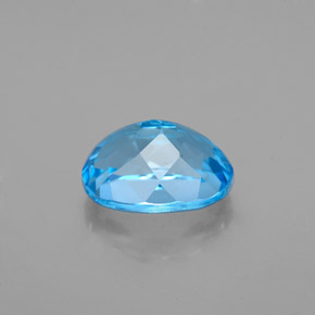 Topacio azul natural de 2,71 ct, corte óvalo, VVS-VS