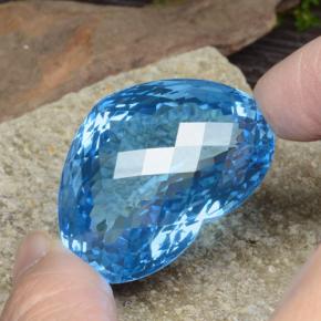 Topacio azul natural de 137,65 ct, forma de corazón, VVS