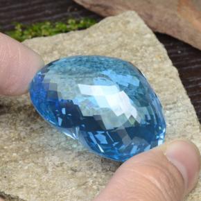 Topacio azul natural de 137,65 ct, forma de corazón, VVS