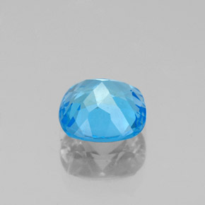Topacio azul natural de 1,42 ct, corte cojín, VS