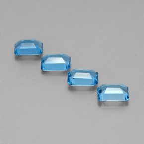 Gemas de topacio azul natural de 7,07 ct, corte esmeralda, VVS