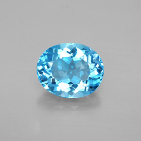 Topacio azul natural de 4,79 ct, corte óvalo, VVS-VS