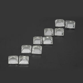 Gemas de topacio blanco natural de 3,80 ct, cuadrado, VVS-VS