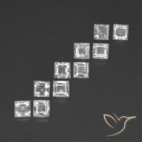 Gemas de Topacio Blanco natural de 3.98 ct, Cuadrado, VVS-VS