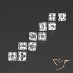 Gemas de Topacio Blanco natural de 4.36 ct, Cuadrado, VVS-VS