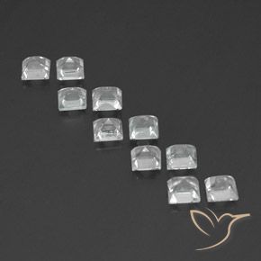 Gemas de Topacio Blanco natural de 4.36 ct, Cuadrado, VVS-VS