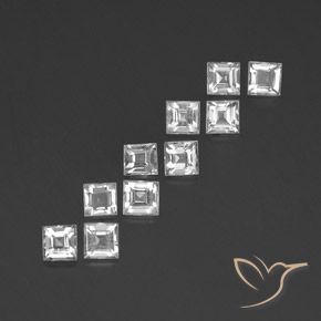 Gemas de Topacio Blanco natural de 3.35 ct, Cuadrado, VVS-VS