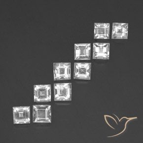 Gemas de Topacio Blanco natural de 4.20 ct, Cuadrado, VVS-VS