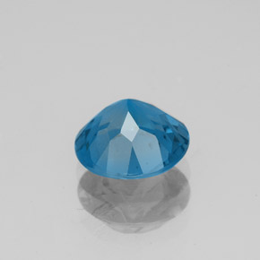 Topacio azul natural de 2,03 ct, corte redondo, VS