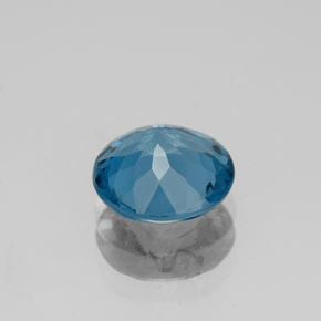 Topacio azul natural de 2,06 ct, corte redondo, VVS
