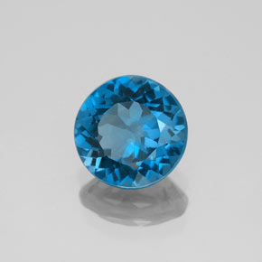Topacio azul natural de 2,24 ct, corte redondo, VVS-VS