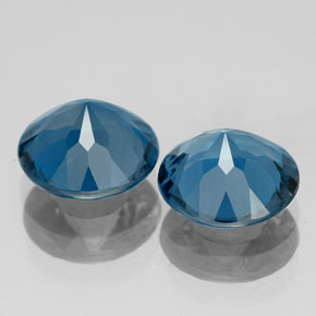 Gemas de topacio azul natural de  ct, corte redondo, VS
