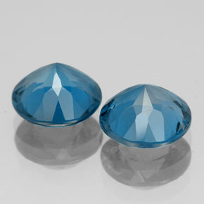Gemas de topacio azul natural de  ct, corte redondo, VVS-VS