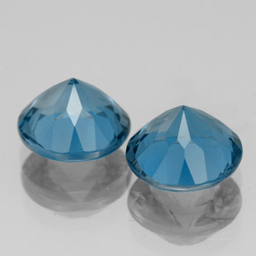Gemas de topacio azul natural de  ct, corte redondo, VS