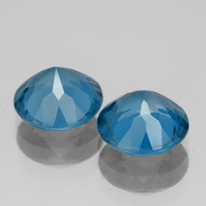 Gemas de topacio azul natural de  ct, corte redondo, VS
