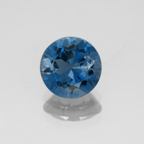 Topacio azul natural de 2,20 ct, corte redondo, SI