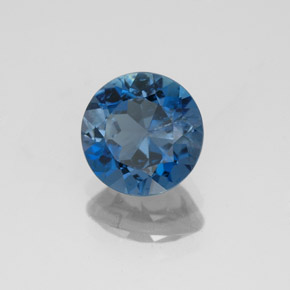 Topacio azul natural de 2,20 ct, corte redondo, SI
