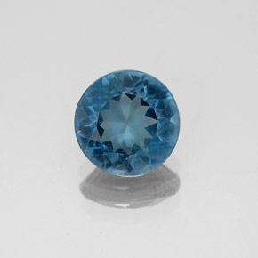 Topacio azul natural de 1,88 ct, corte redondo, VS-SI
