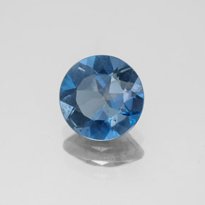 Topacio azul natural de 1,85 ct, corte redondo, VVS-VS