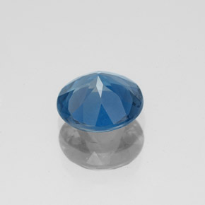 Topacio azul natural de 1,85 ct, corte redondo, VVS-VS