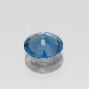 Topacio azul natural de 1,80 ct, corte redondo, VS