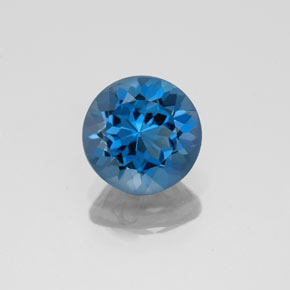 Topacio azul natural de 1,93 ct, corte redondo, VS
