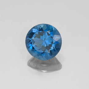 Topacio azul natural de 1,93 ct, corte redondo, VS